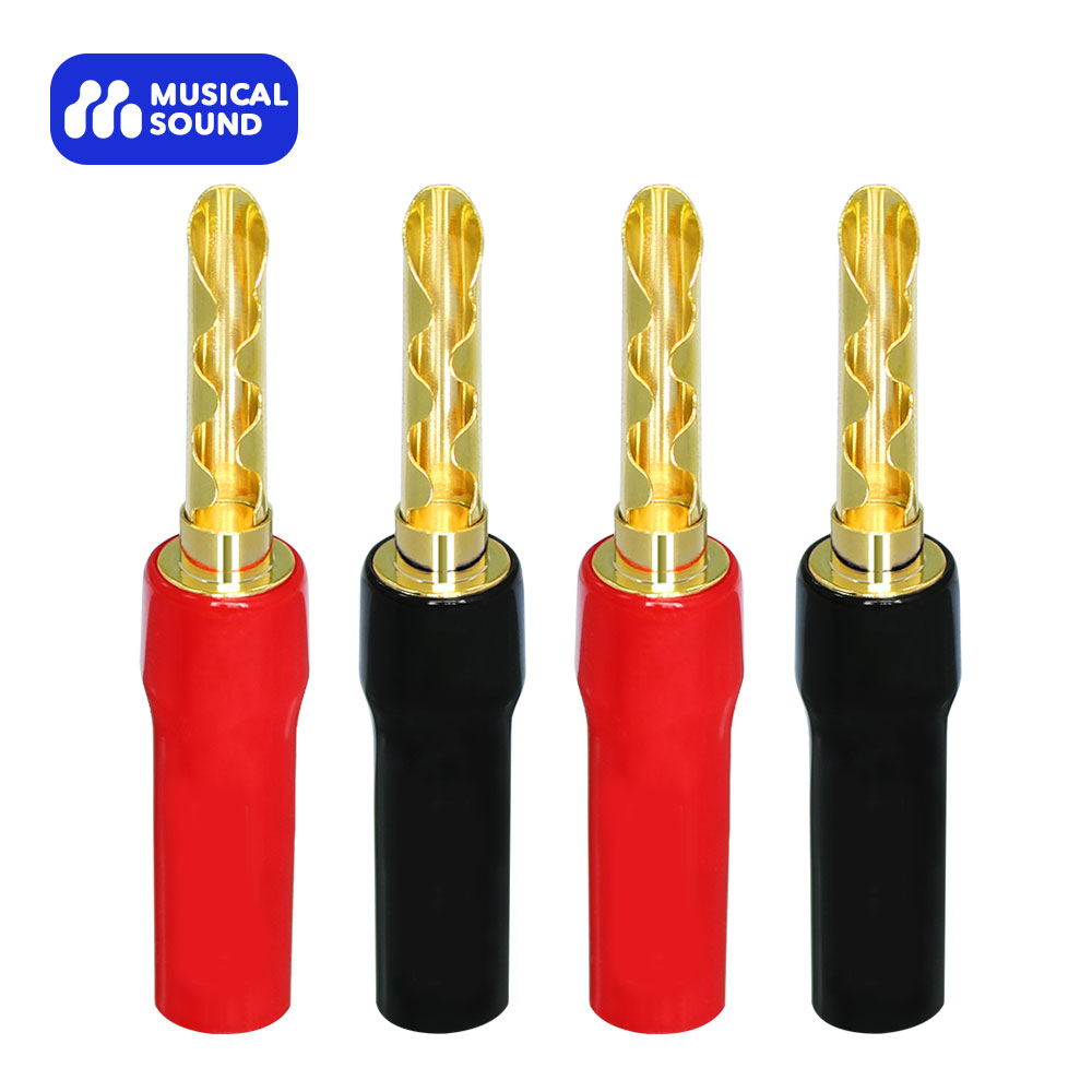 Audio Music Hifi - ปลั๊กกล้วยมีเสียงดนตรีสำหรับลำโพงสายไฮไฟอะแดปเตอร์เสียงแจ็คแอมป์สำหรับสายลำโพงสเตอริโอ