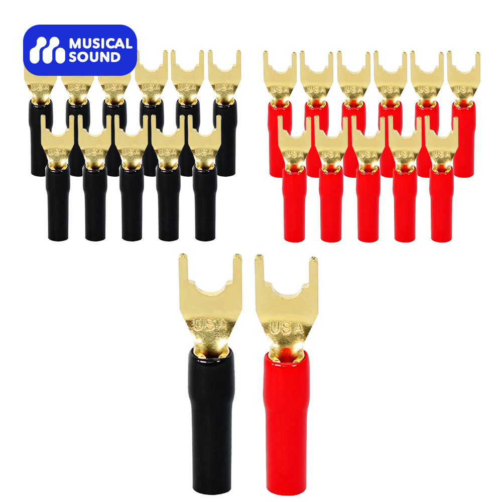 Audio Music Hifi - เสียงดนตรีปลั๊กกล้วย 24k Gold Plated สายลําโพงกล้วยตัวเชื่อมต่ออะแดปเตอร์ HiFi