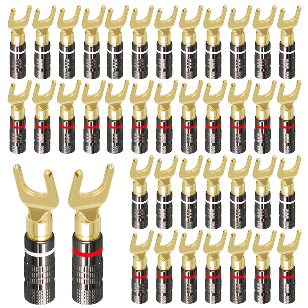 Audio Music Hifi - ปลั๊กกล้วยชุบทอง24K ปลั๊กสายลำโพงวิทยุ HiFi 4มม. คุณภาพสูงปลั๊กแจ็คกล้วย